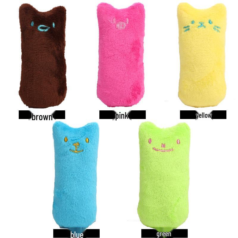 Catnip Plush Thumb Doll: Self-Entertainment Teething Toy, Bite-Resistant for Cats