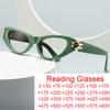 Damen Lesebrille Brillenrahmen Augen Marke Katzenbrille Altersweitsichtig Designer Ray Brille Premium Klein Damen Stilvoll Luxus Grün