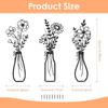 3 Pcs Metal Flowers Wall Art Exquisite Metal Vase Wall Decor Floral Ornaments Rustic Farmhouse Decor for Living Room Bathroom