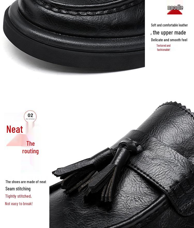 2024 Summer Men's Trendy British Style Casual Low-Top Thick-Soled Leather Shoes 43188-R