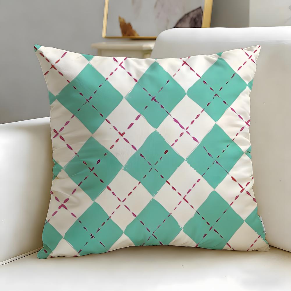 Stripes intersecting Cushion Cover Soft  EasyWash Pillow Case  Versatile for Couch Bed Travel and Office