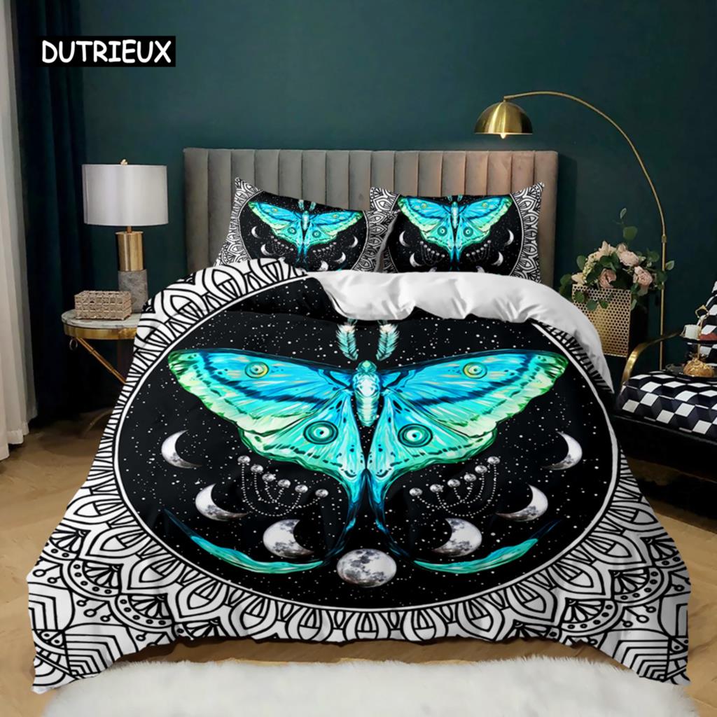 Insekten Bettbezug Set Vintage Alter Hintergrund mit Libelle Bettwäsche Set Kissenbezug Doppel Queen King Size Polyester Steppdeckenbezug