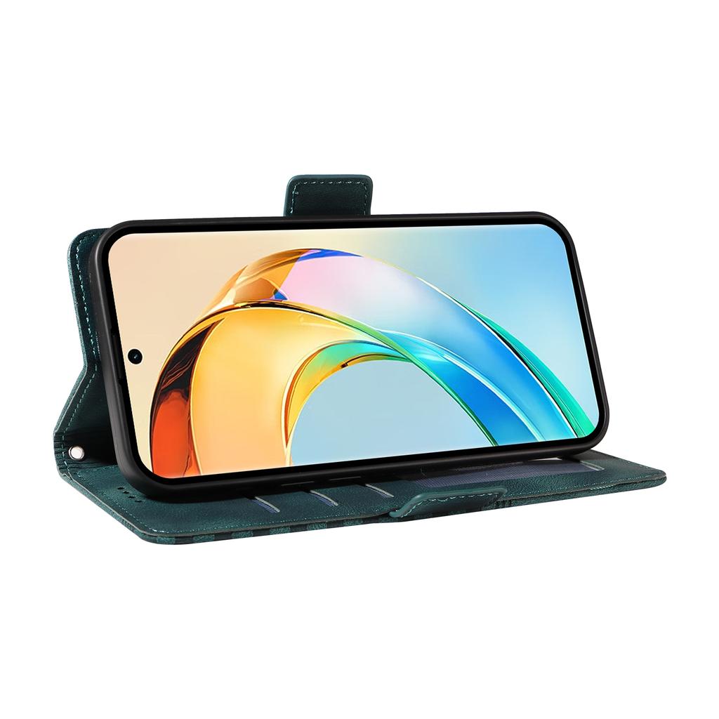 For Honor X60 5G Case PU Leather Phone Cover Rhombus Starry Imprinted