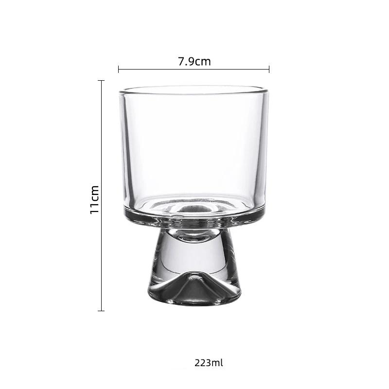 Creative High Footed Glass Cups Exquisite Ice Cream Yogurt Glass Cup Household Breakfast Oat Milk Cup