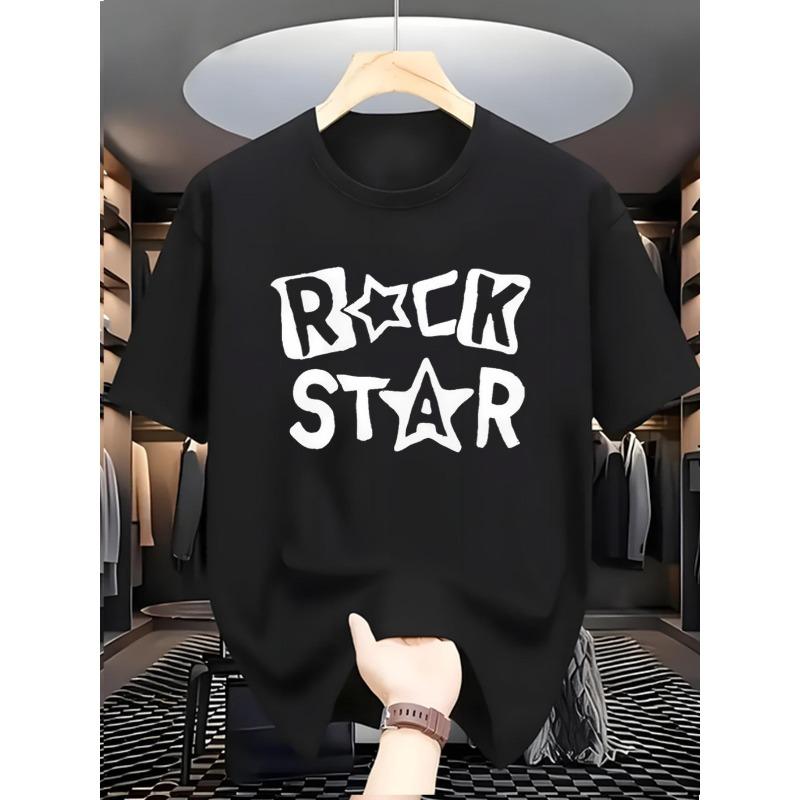 Men'S Regular Short Sleeve T-Shirt Featuring a Digital Print for a New Carnival Event, Showcasing a Trendy And Unique Retro Rock Star Design