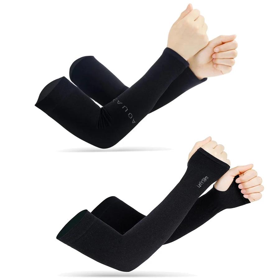 1/2pcs Summer Ice Silk Long Sleeves Anti-Sunburn Arm Cover Men Women Cuff New Cool Hand Sleeves Anti-UV Cycling Arm Sleeve