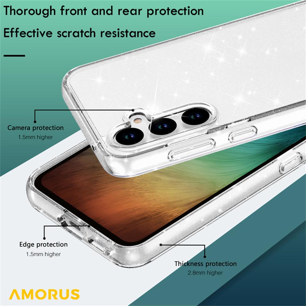AMORUS For Samsung Galaxy A55 5G Case Soft TPU Hard PC Back Shockproof Phone Cover