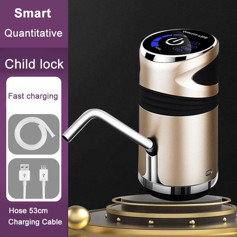 Электрический Умный Водяной Насос Бытовой Устройство с Сенсорным Экраном Поглотитель Бутилированная Вода Автоматический Беспроводной Диспенсер Водного Давления золотой