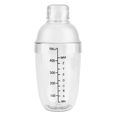 Nepropustný průhledný PC pryskyřičný koktejlový šejkr mixér s měřicí stupnicí barový nástroj(500 ml)