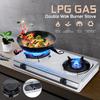 3.8-4KW Dual-range 2 Pots Gas Stove Stainless Steel Liquefied LPG Gas Bench-top Burners Home Kitchen Cooker 4000W