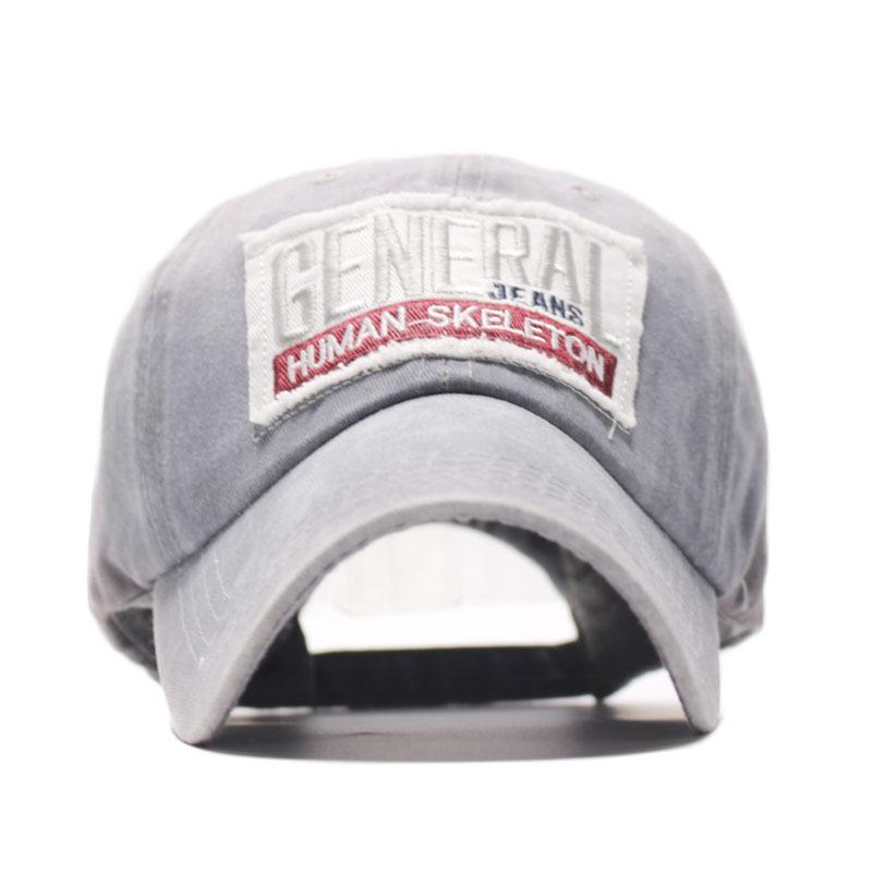 New retro sticker letter baseball cap simple and versatile washed denim cap youth sun hat women