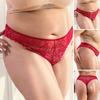 Low-rise Cotton Crotch Seamless Solid Color Women Panties Sexy See-Through Hollow Lace Briefs
