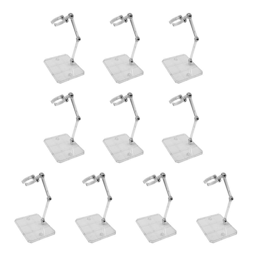 

MAKUMINORS Универсальная пластиковая модель фигурки Фигурка Модель масштаба 3 мм Набор из 10 подставок для экшена, Основания, Стержни, Основания 1/144, Подставки,