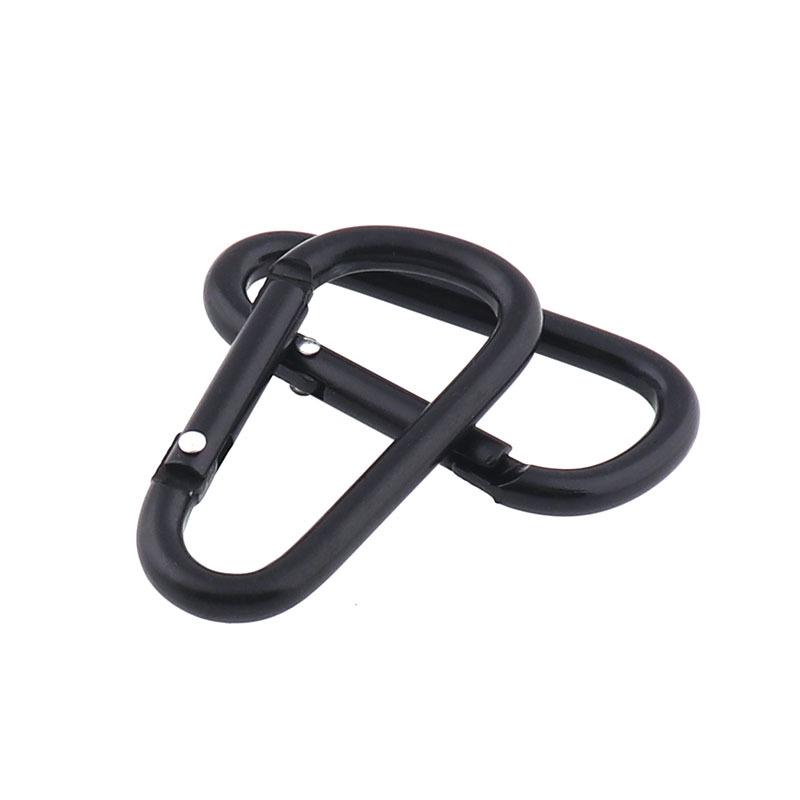 42mm Black Aluminum Alloy Carabiner Hook for Bags - Portable Small Accessory Ornament