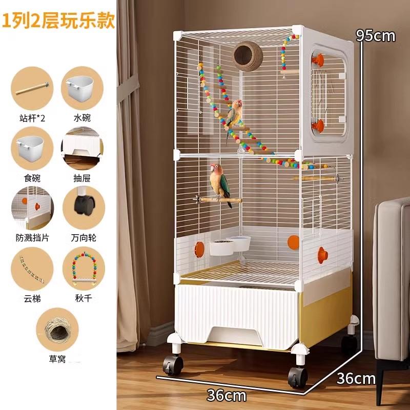 Large Bird Cage for Parrots New Generation Anti-Scatter Design for Cockatiels Spacious Aviary Luxury Habitat for Medium Birds