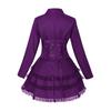 Women Double Breasted Victorian Steampunk Blazer Coat Gothic Tuxedo Tailcoat Jacket with Lace Hem Halloween Wedding Uniform Costume