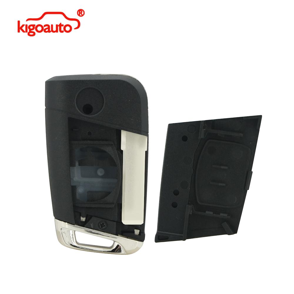 Kigoauto 5G0 959 753 AB Flip Remote Key Shell 3 Button HU162 / HU66 for VW Golf 7 2013 2014