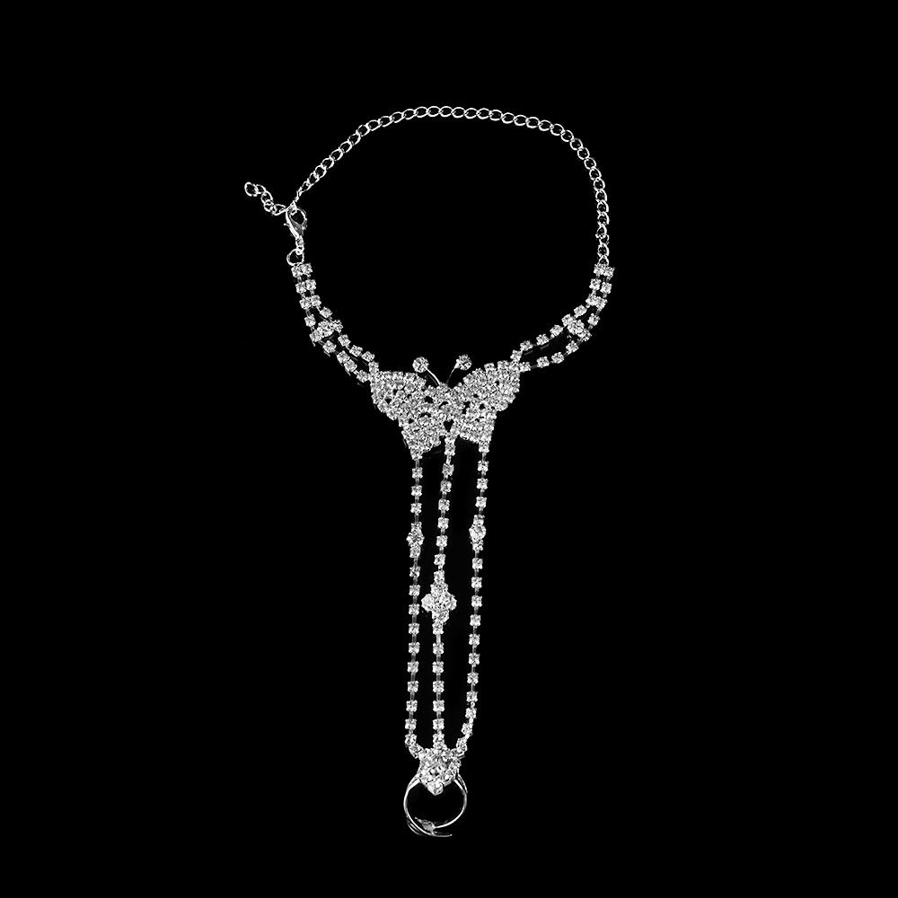 Fashion Crystal Sandals Ankle Bracelet Foot Chain Jewelry Toe Ring