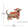 Lovely Christmas Dog Brooches For Women Unisex 2-Color Rhinestone Dachshund Animal New Year Party Brooch Pins