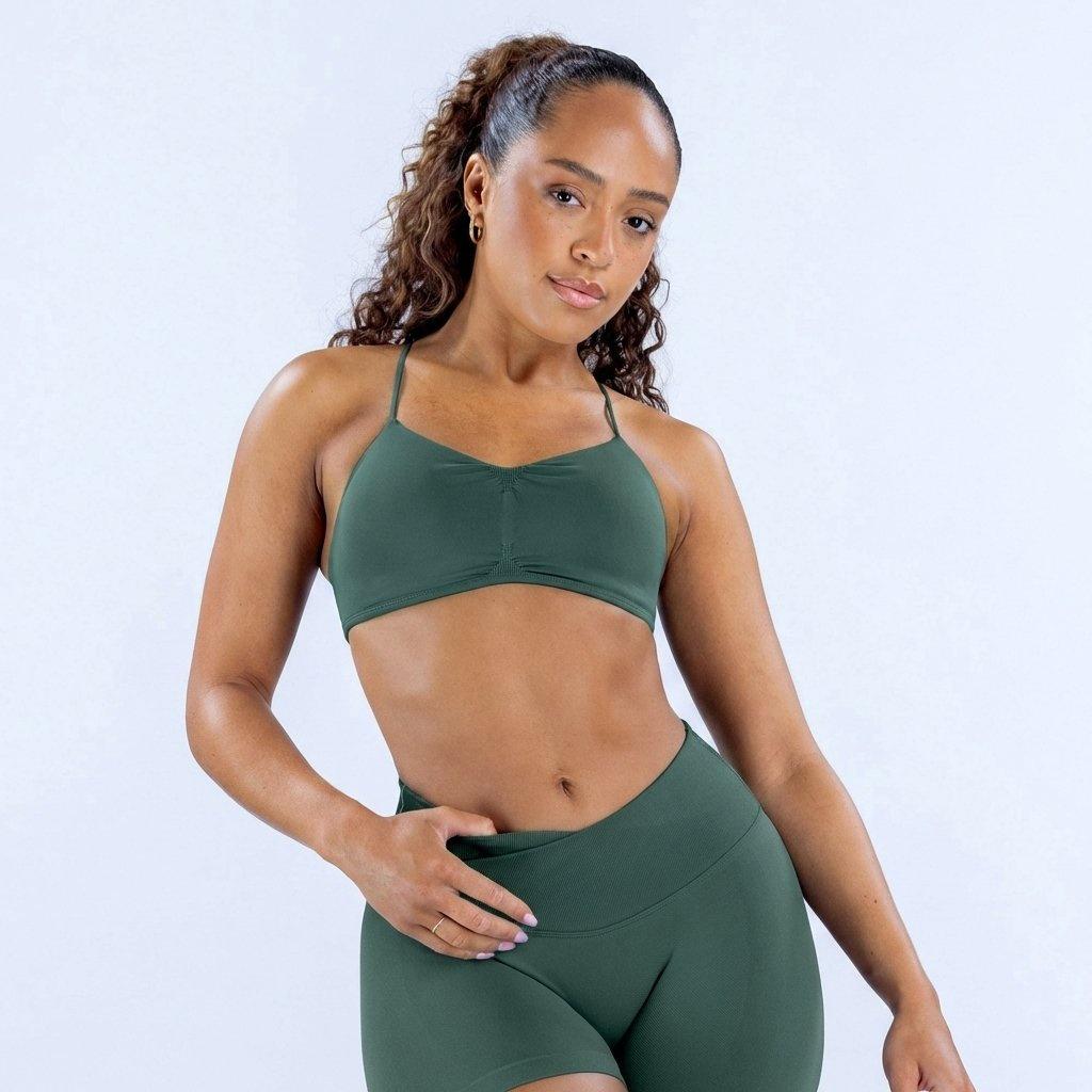 

Sexy Yoga Bra - High Elastic, Matte, Thin Straps, Cross Back, Seamless Underwear Extra Small