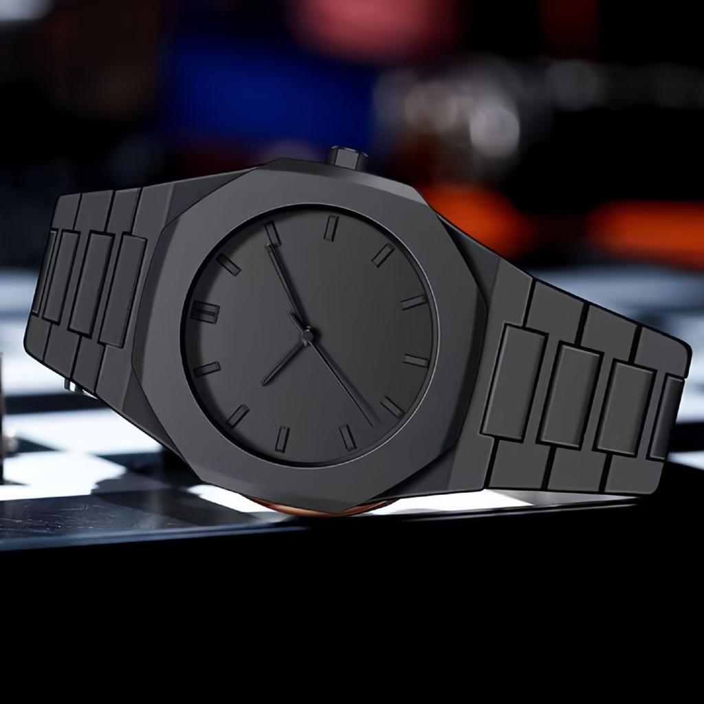 [ Klassische Uhr ] Herren Casual Sportuhr Schwarzes Zifferblatt Quarzuhr | Minimalistisches Uhrendesign | Langlebige Uhr für Herren Geschenk