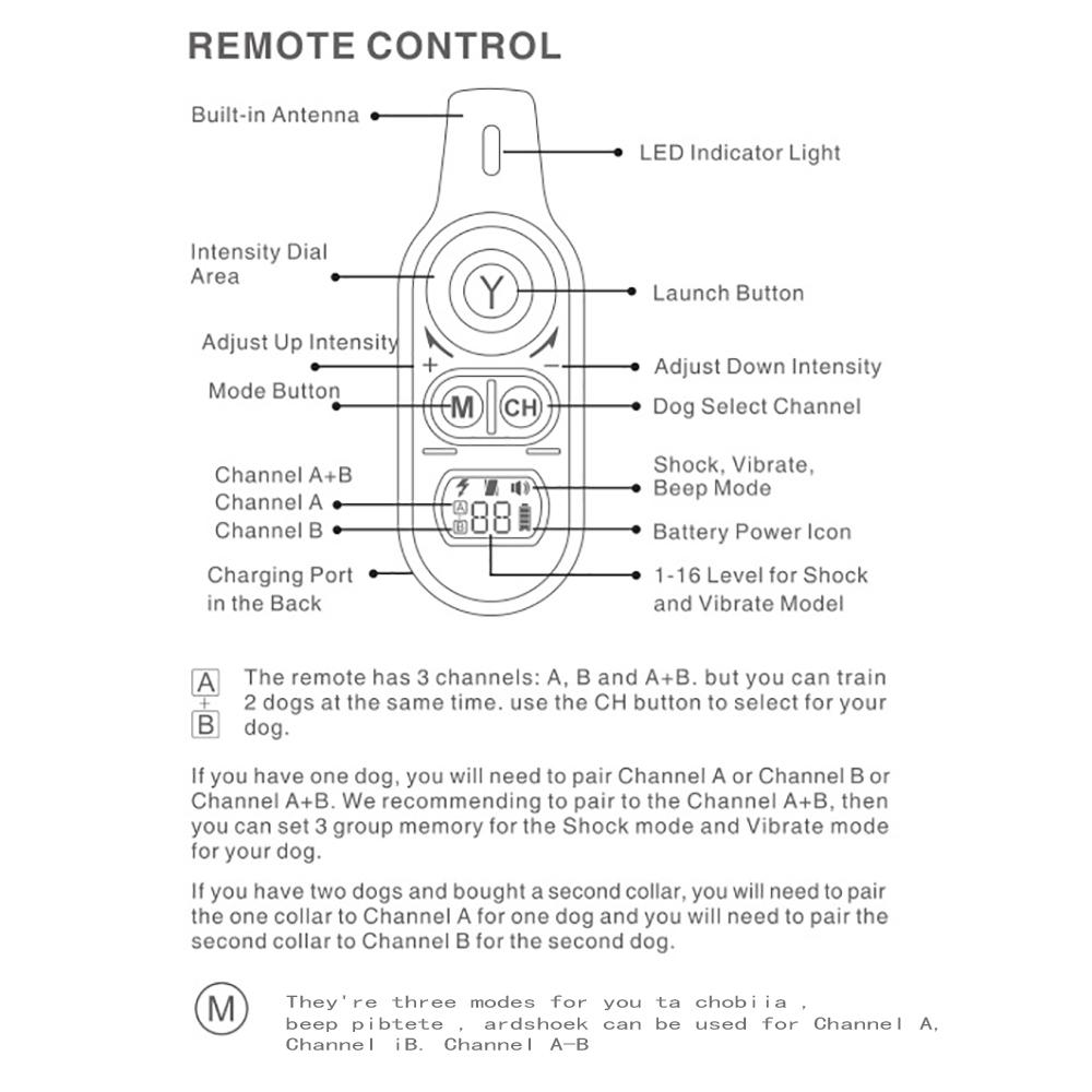 Remote Dog Training Collar Rechargeable Waterproof Dog Trainer Tool With Remote