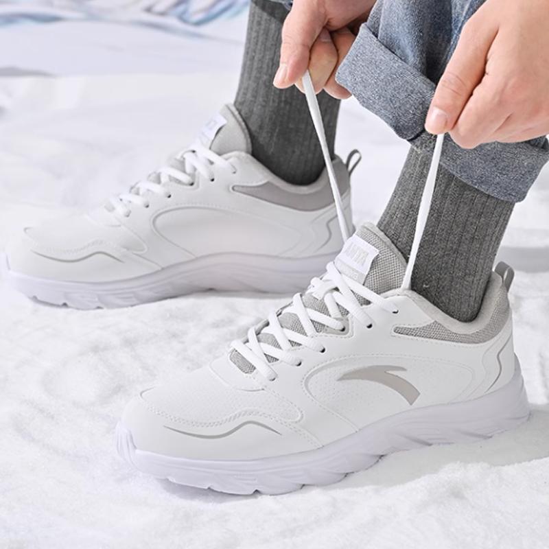 Anta Comfortable Shock Absorbing Non-Slip Wear-Resistant Low-Top Running Shoes Men Sneaker White Gray 912445525-1
