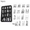 16pcs Universal Low Shank Snap On Presser Foot Set Professional Sewing Machine Accessories