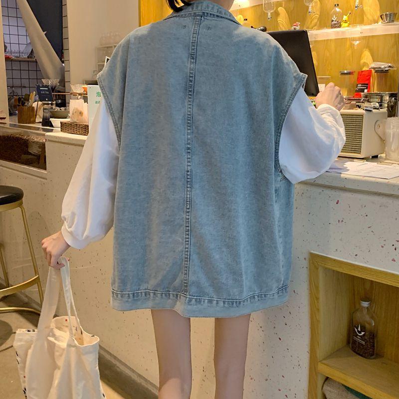 Damen Retro Lockerer Mittellanger Jeansweste - Koreanischer Hong Kong Stil, Frühling/Sommer 2026