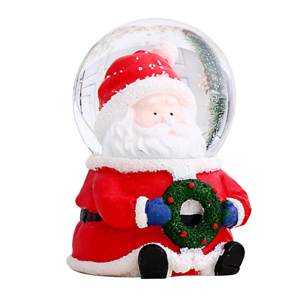 Jul Snöglob Färgskiftande Ljus Jul Kristallkula Dekor Harts Glas Julkula