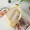 Bubble Gauze Makeup Bag Women Handbag Large Capacity Cosmetic Bag Toiletry Bag Embroidered Striped Makeup Pouch Travel Organizer