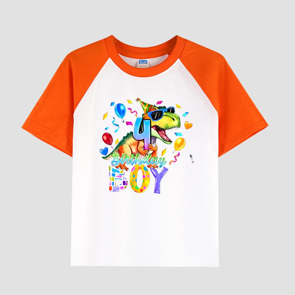 Tricou cu mânecă scurtă pentru copii cu umăr inserat, țesătură de bumbac, top casual pentru băieți la modă pentru vară