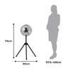 KODEN Industrial Tripod Automatic 3 Speed Folding Easy To Aluminum Fan, Mini, 25cm, Stand, 74-93cm Height, 360° Rotation, Oscillation, Settings,