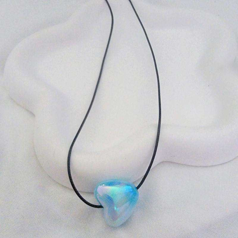 Sweet Heart Pendant Necklace Silver Heart Necklace Fashion Jewelry Women Y2K Gradient Heart Choker Fashion Decoration