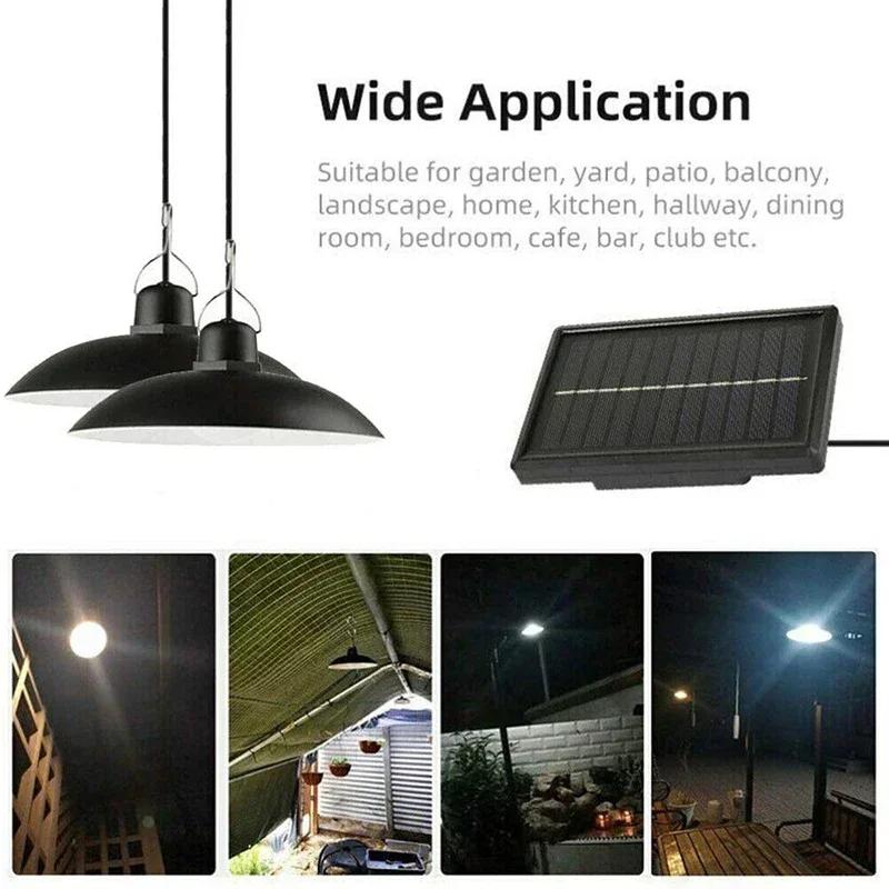 New Solar Power Pendant Light Remote Outdoor Lamp Waterproof Garden Chandelier Indoor Garden Yard Shed Barn LED with Remote