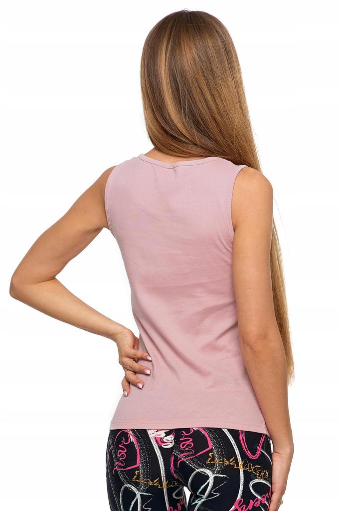 Women's Cotton Tank-Top T-shirt with Straps Classic MORAJ M Pink