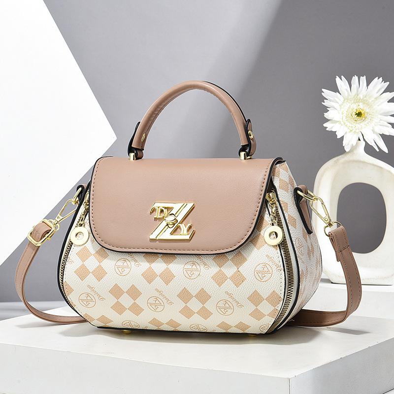 New Printed Large-capacity Hand-held Small Bag  Versatile Korean-style Simple Small Square Bag  Trendy Single-shoulder Bag  Crossbody Bag