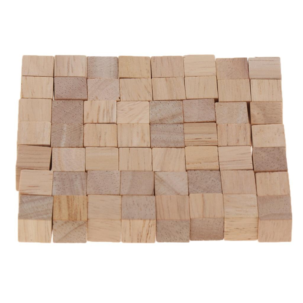 100pcs 10mm Wooden Cubes Unfinished Square Cubes Wood Blocks for Math Making Craft DIY Projects Gift