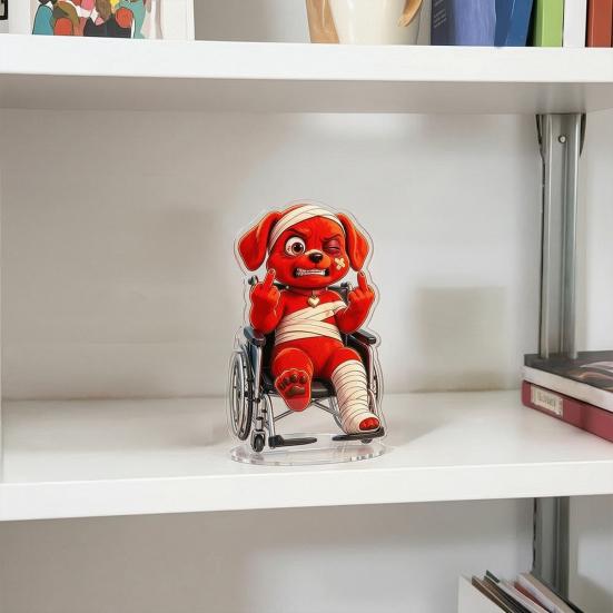 Red Dog Sign Funny Scenes Stand Clear High-Definition Acrylic Material