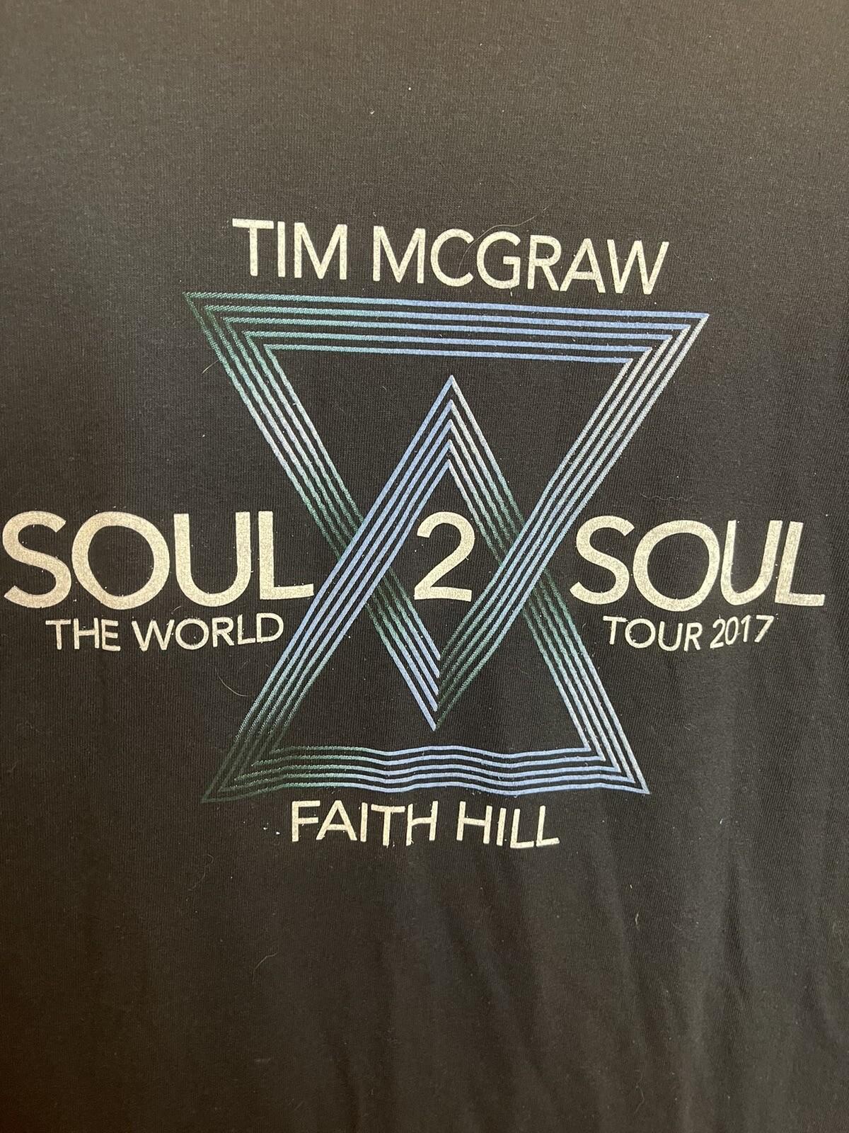 Tim McGraw Faith hill Soul 2 Soul 2017 Tour T Shirt Size Adult Medium Black Unisex T-Shirt XXXXL