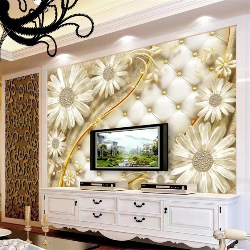 Wallpaper Flowers 3d Murals Luxury Jewelry Wallpaper Hotel Background Wallpaper For Walls 3d