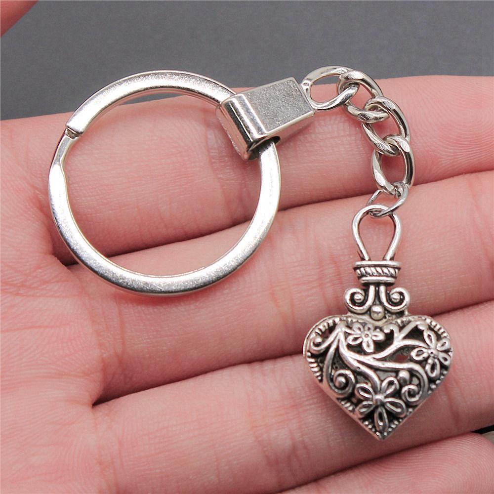 30mm Keychains Peach Heart Tags Wedding Jewelry Findings QY034