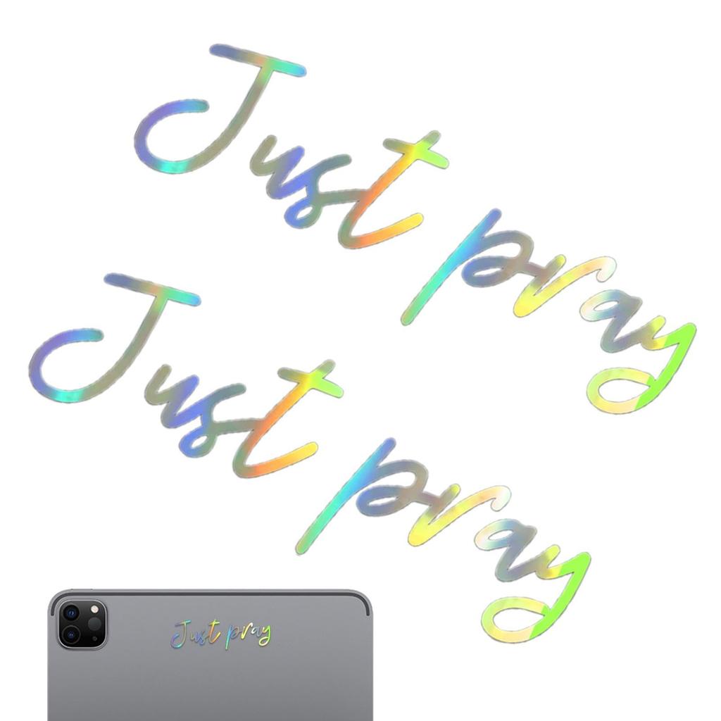 Car Mirrors Stickers Affirmation Reminder Just Pray? Multi-Purpose Decal For Side View Mirrors, Laptops,