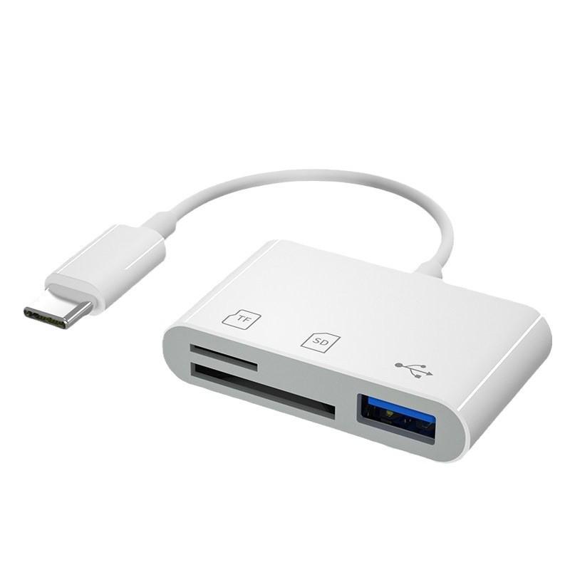 Type-C OTG Card Reader for Apple/Huawei: Supports SD/TF/USB and Camera Memory
