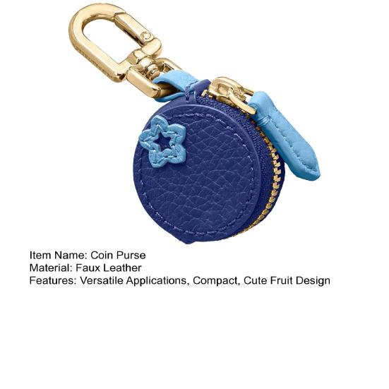 Cute Fruit Coin Purse Zippered Blueberry Wallet Bag Charm Avocado Peach Watermelon Keychain Charm Mini Pouch Gift for Women Girls