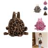 Stylish Plush Leopard Print Mini Backpack For Kids Perfect For Boys And Girls