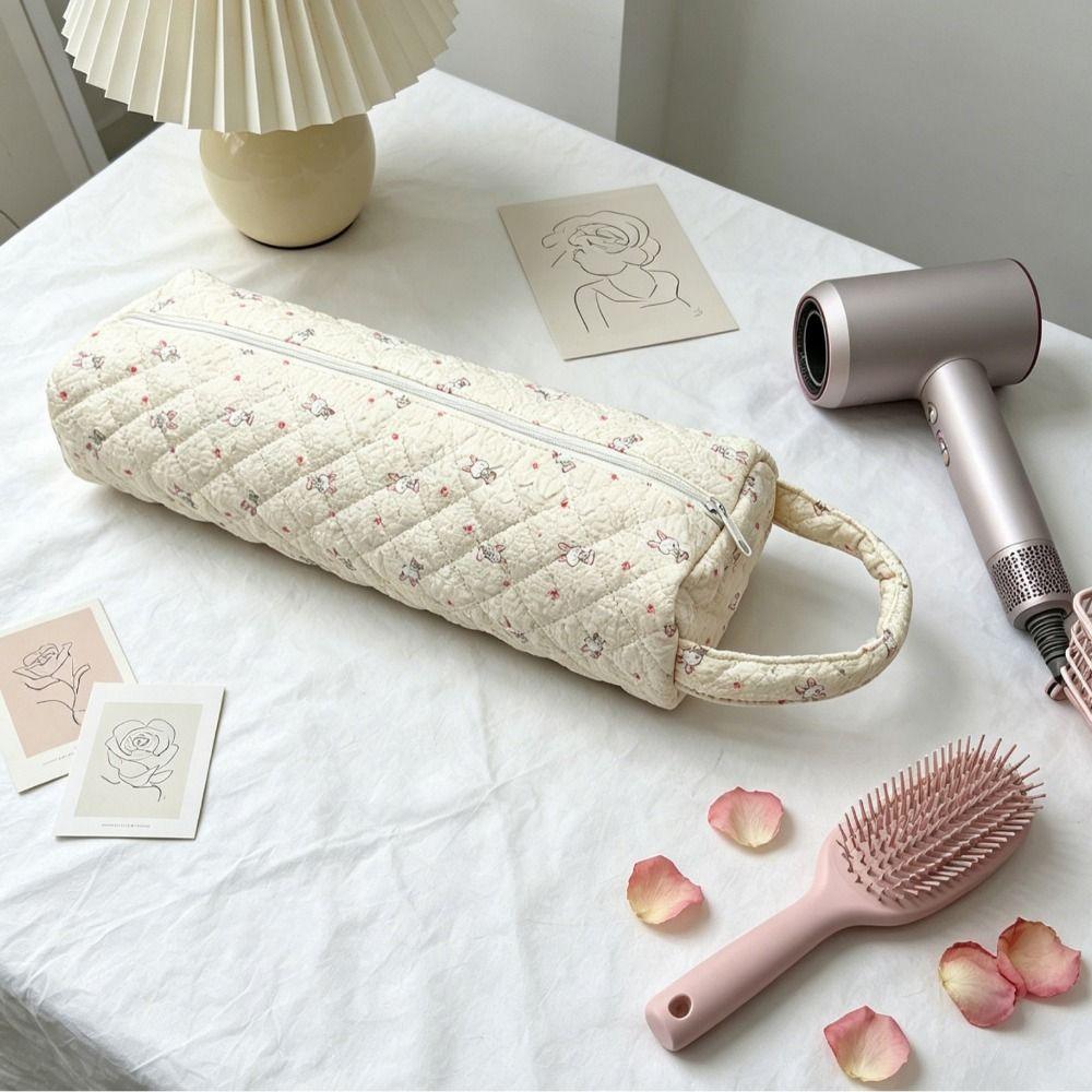 Large Capacity Hair Dryer Storage Bag Quilting Cotton Hair Air Wrap Dryer Case  Travel Use