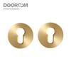 DOOROOM Brass Door Lock Key Escutcheon Plates Knurled Striped Thumbturn for Inside Door Room Bathroom Thumb Turn