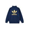Adidas Alphabet Logo Print Half-Zip Pullover Sweatshirt Women Tops Navy II0747