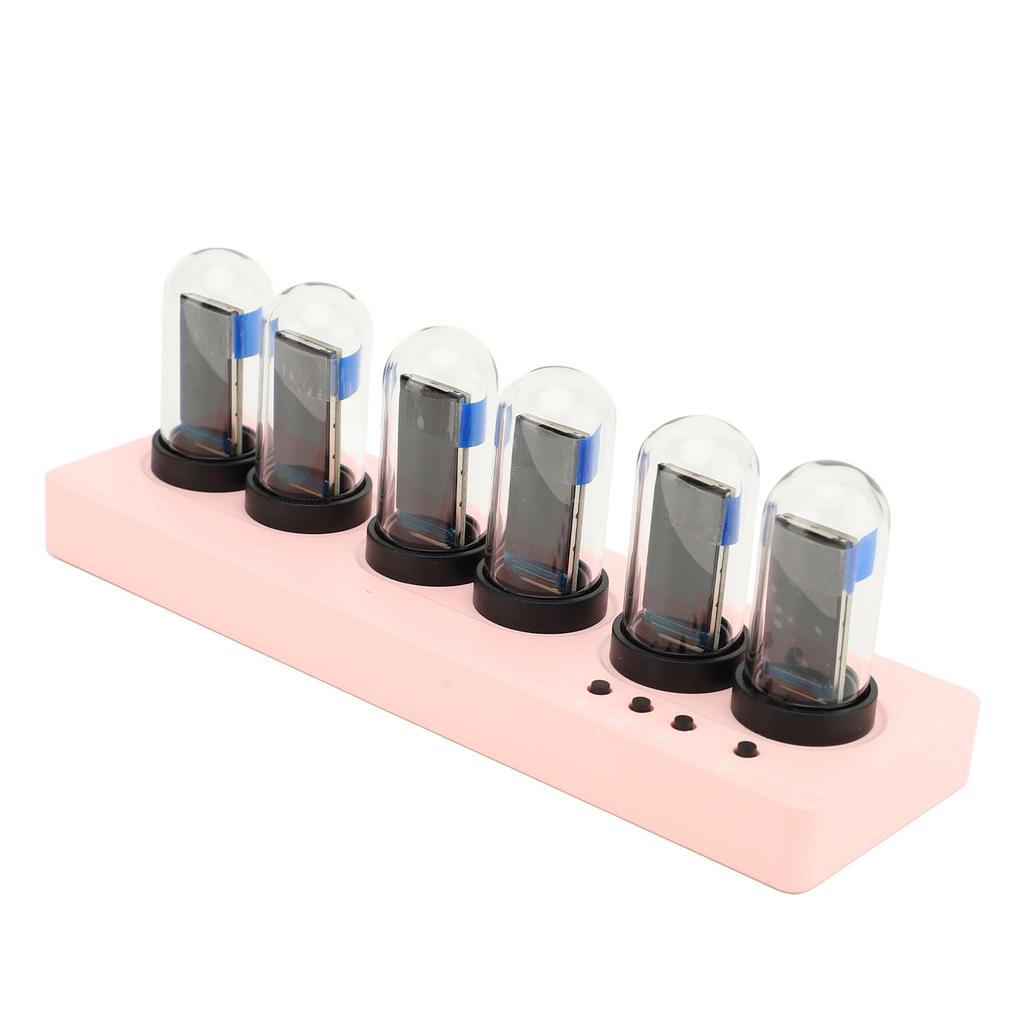 Tube Clock Kit Wireless Control with 6 Bit LCD Screen 12 24 Hours RGB Backlit Desktop Decoration